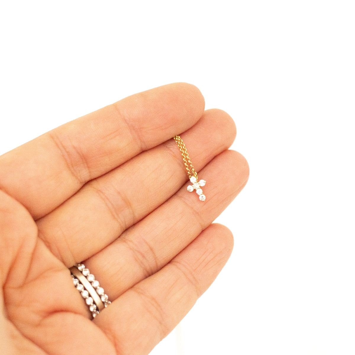 The Petite Diamond Cross Necklace - Vana Chupp Studio