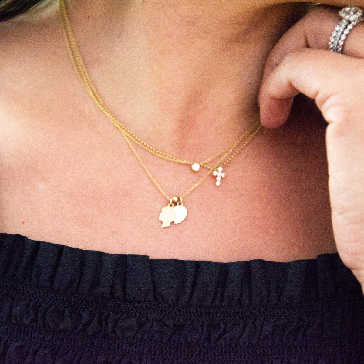 The Petite Diamond Cross Necklace - Vana Chupp Studio
