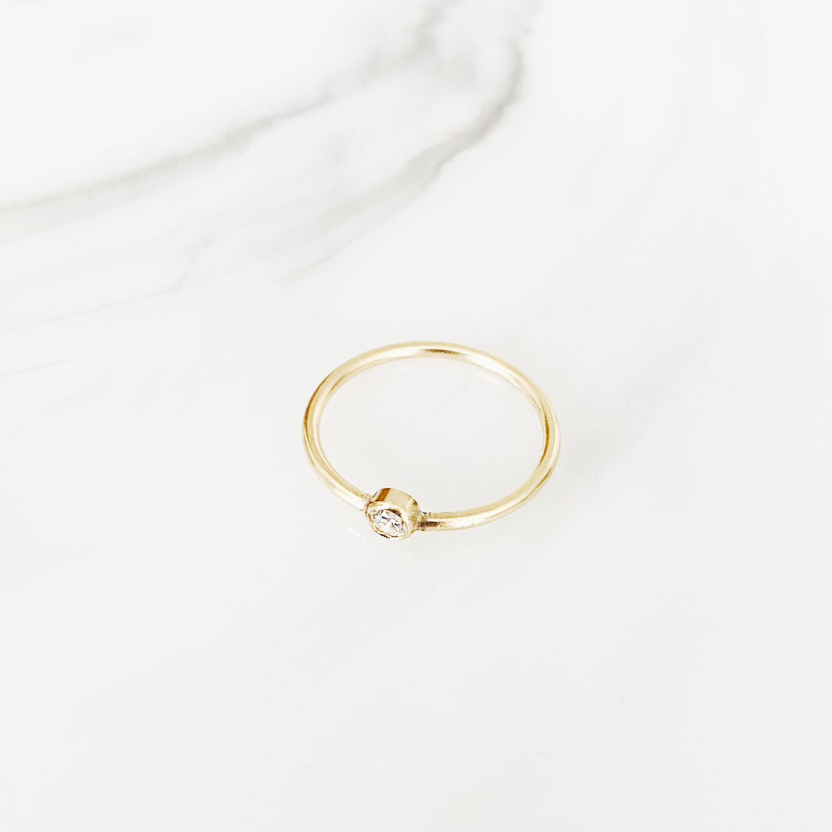 14K Diamond Solitaire Ring - Vana Chupp Studio