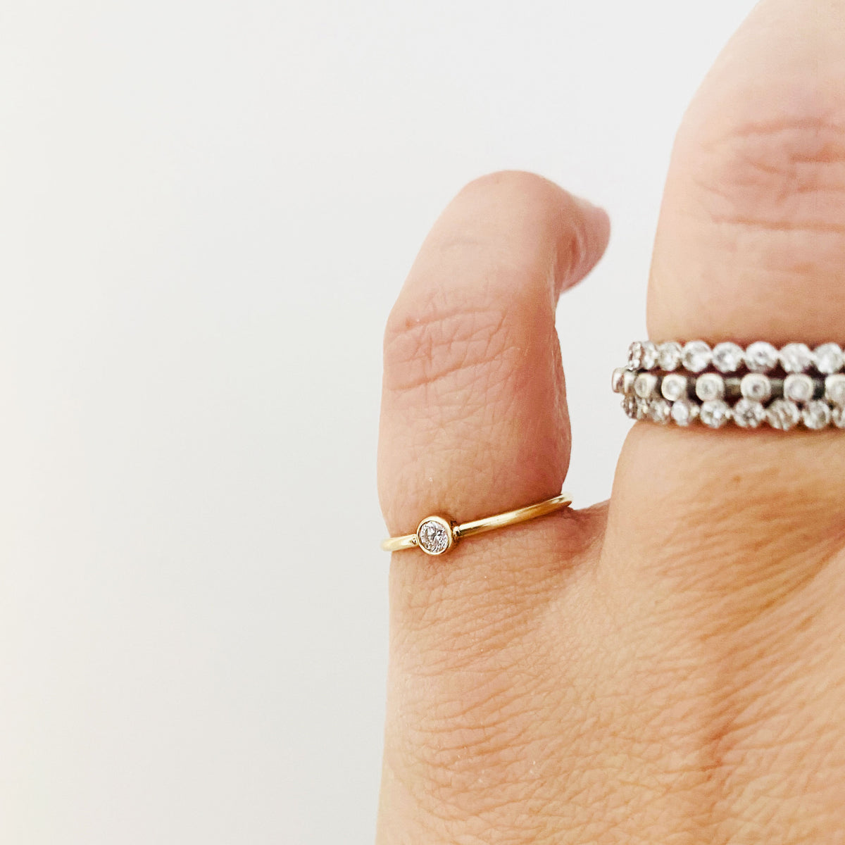 14K Diamond Solitaire Ring - Vana Chupp Studio