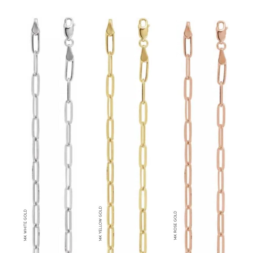 Paper Clip Chain Necklace - Heavy Weight (Sterling Silver and 14K Gold) - Vana Chupp Studio
