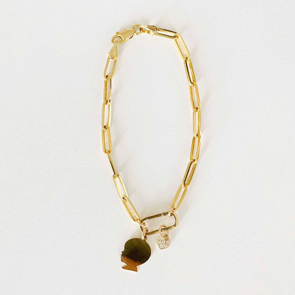 Heavy Weight Paper Clip Bracelet with Charm Holder - Vana Chupp Studio