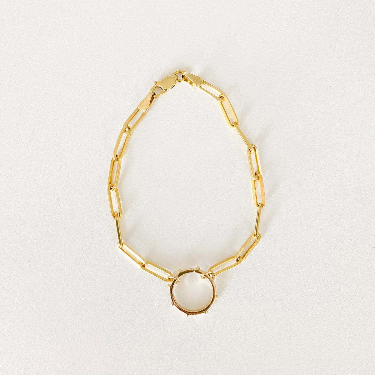 Heavy Weight Paper Clip Bracelet with Charm Holder - Vana Chupp Studio