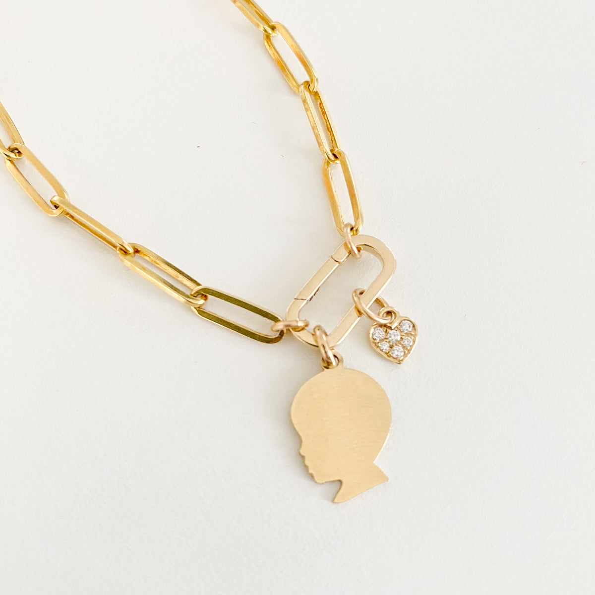 Heavy Weight Paper Clip Bracelet with Charm Holder - Vana Chupp Studio