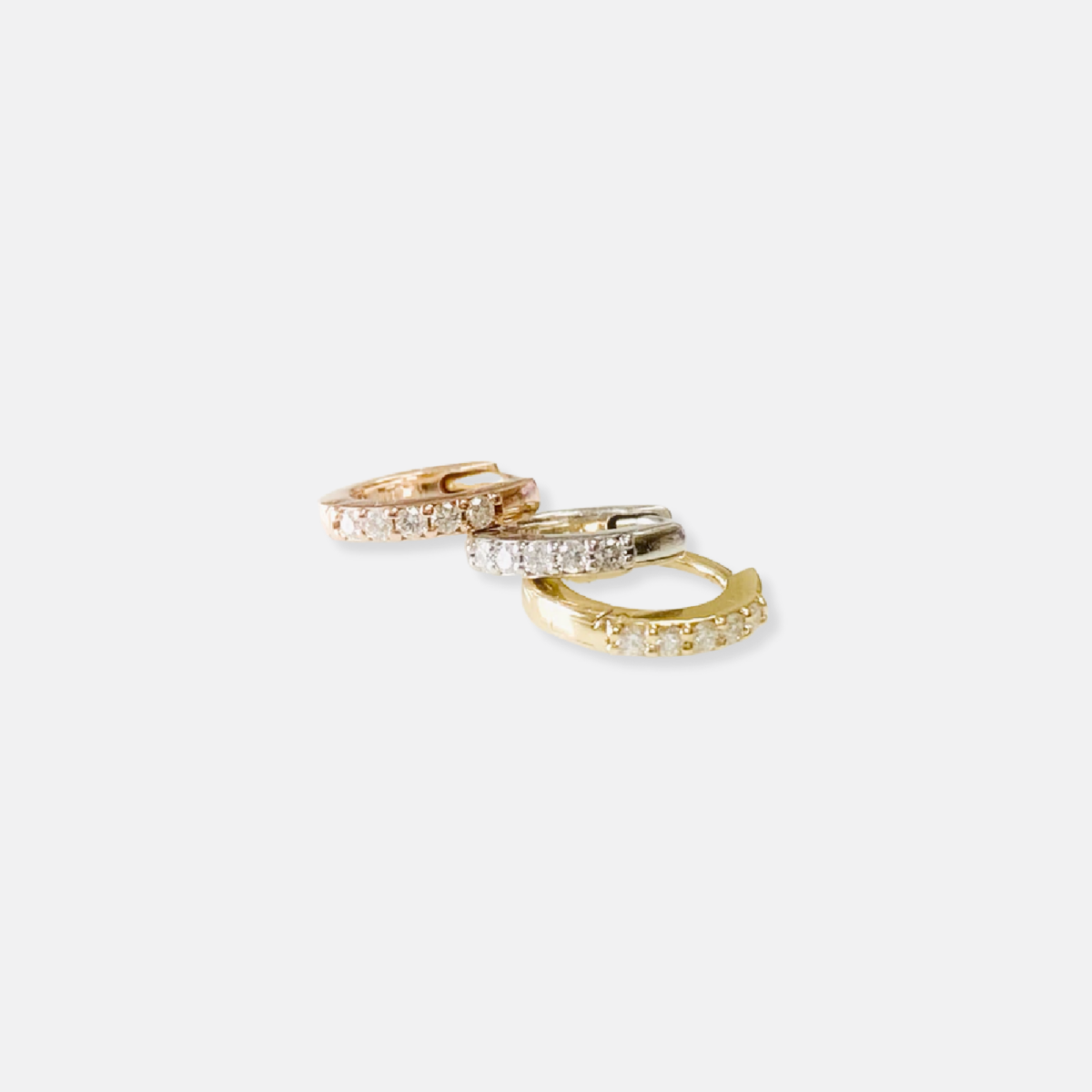 Petite Diamond Huggie Hoop Earrings - Vana Chupp Studio