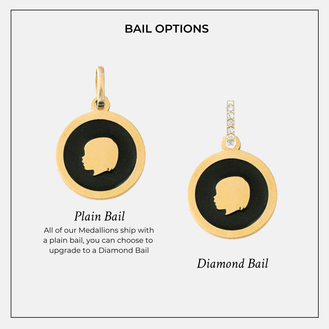 Silhouette Enamel Medallion - Scallop Border - Vana Chupp Studio