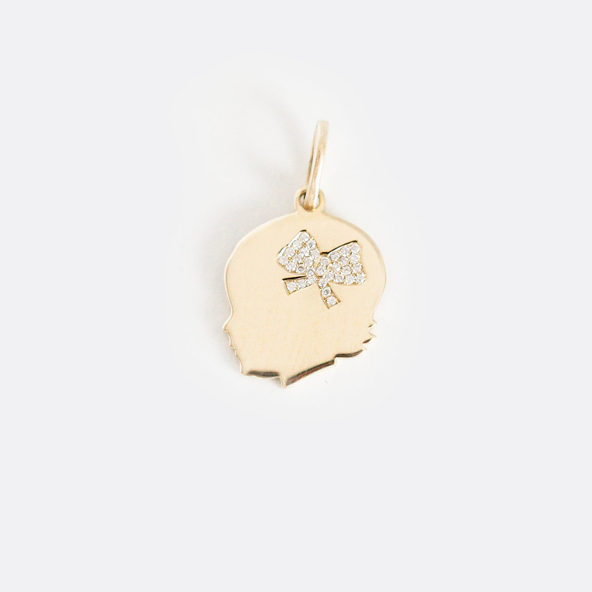 14K Gold Partial Pavé Diamond Silhouette Charm - Medium - Vana Chupp Studio