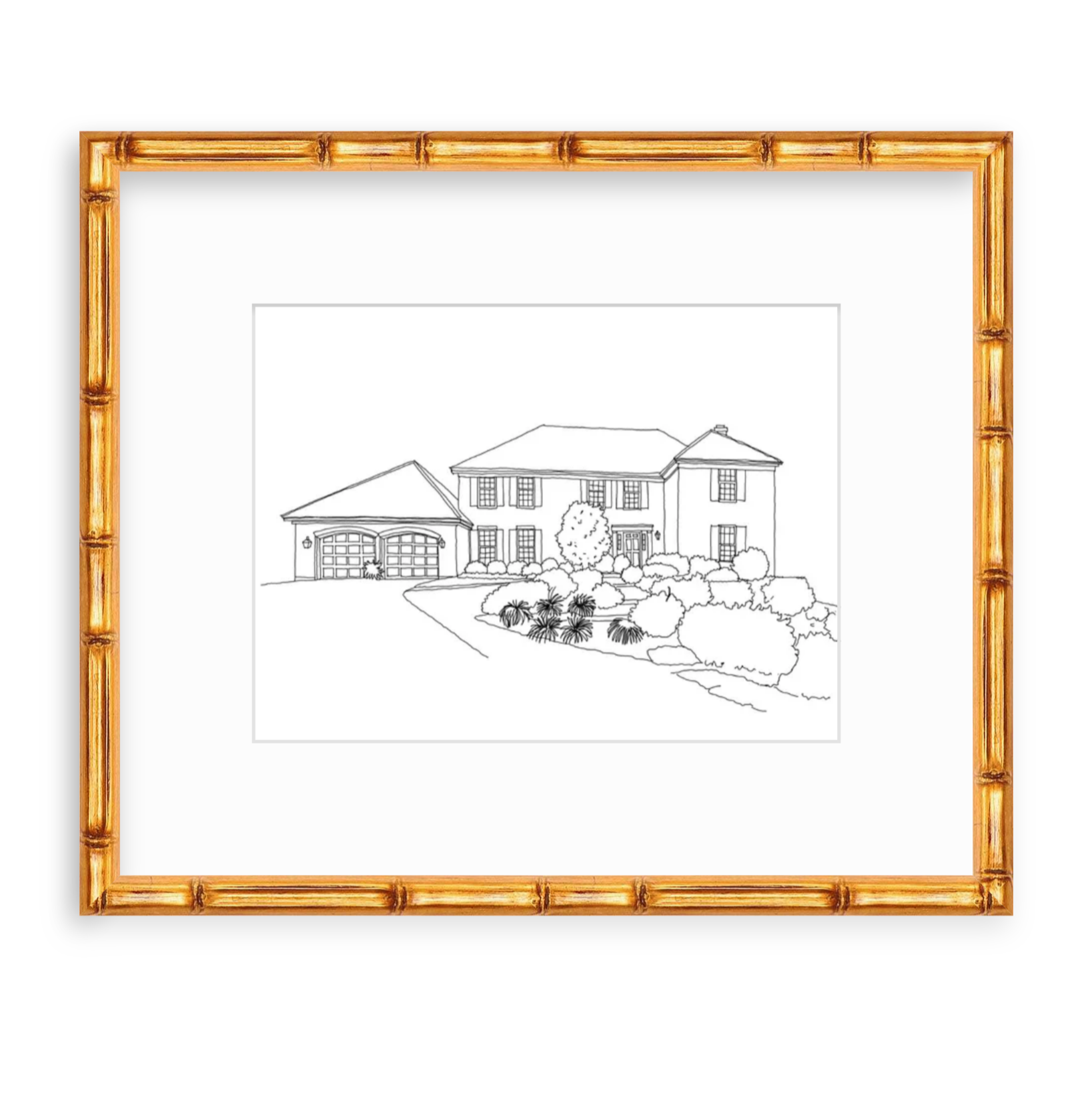 Custom Architectural House Sketch (Framed)