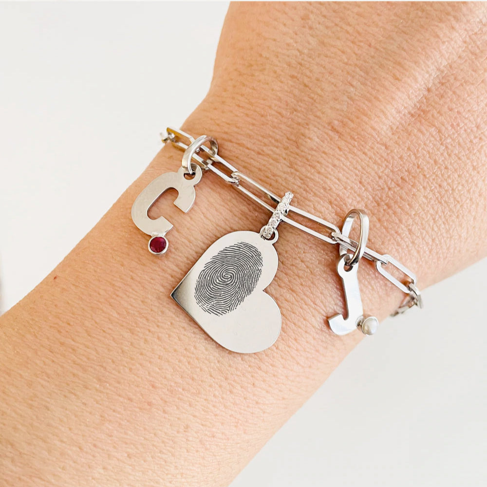 Fingerprint Heart Medallion - Large - Vana Chupp Studio