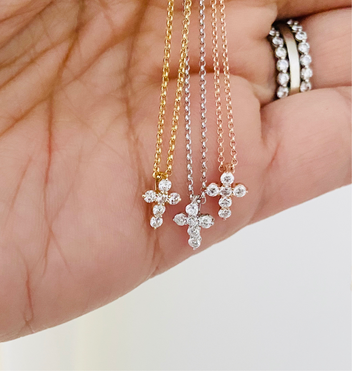 The Petite Diamond Cross Necklace - Vana Chupp Studio