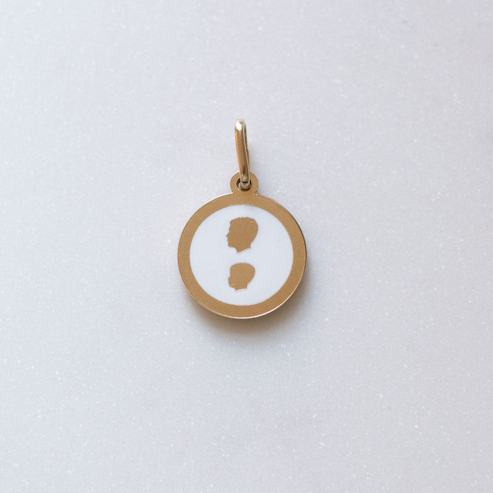Silhouette Enamel Medallion - Round Border - Vana Chupp Studio